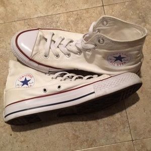 White high-top converse